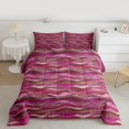 thumbnail image 2 of Homewish Girly Pink Stripes Bedding Comforter Set for Women, Chic Abstract Twin Comforter Sets, Modern Fashion Artwork Reversible Bedding Set, Luxury Bedroom Decor, 2-Piece, 2 of 8