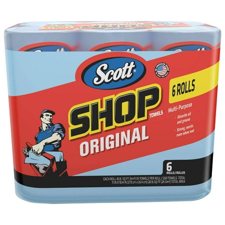Scott Professional Multi-Purpose Shop Towels, 55 Sheets per Roll, 6 (Best Scott Joplin Rags)