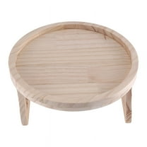 Sofa Arm Clip Table,Natural Wooden Armrest Clip-on Tray Table Couch Rest Organizer, Round
