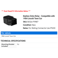 thumbnail image 2 of Keyless Entry Relay - Compatible with 1984 Lincoln Town Car, 2 of 2