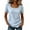 Blue, variant on Womens Square Neck Short Sleeve Ribbed T-Shirt Slim Fit Fitted Casual Summer Soft Stretchy Basic Tee