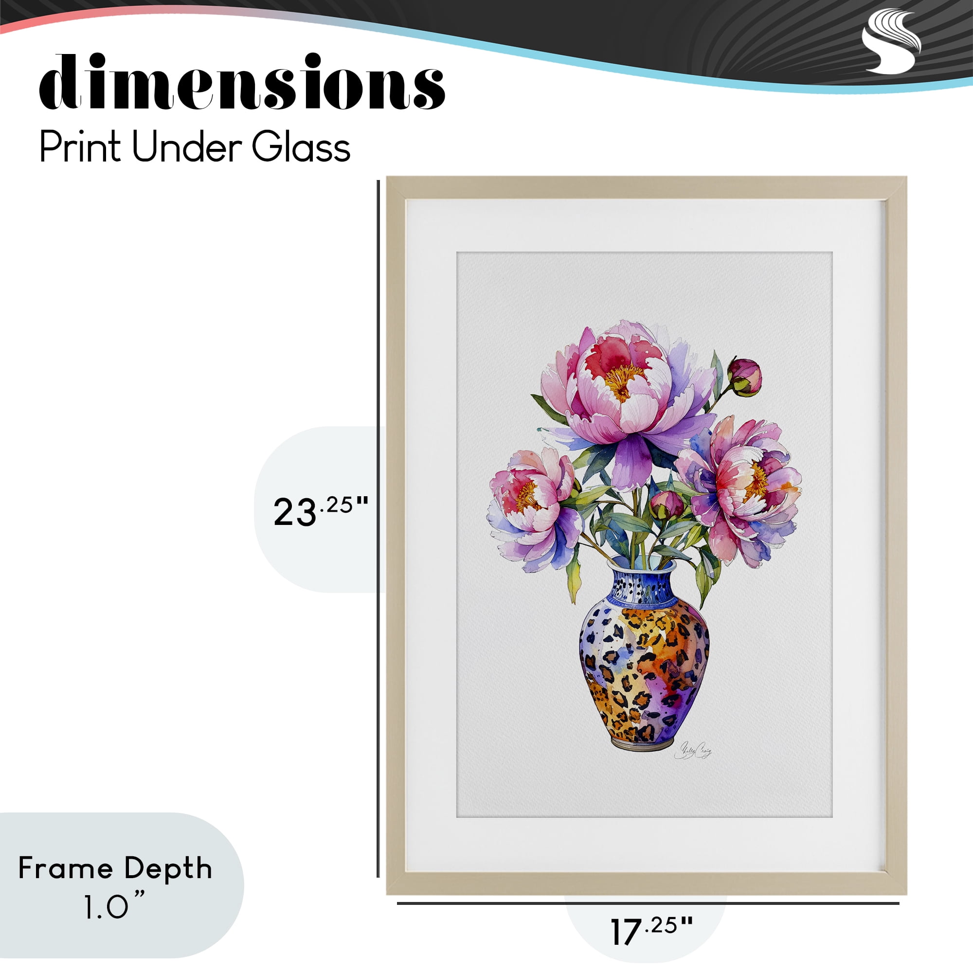 Stupell Industries Fierce Blooms Flower Vase Birch Framed Print Under Glass, design by Shelly Craig