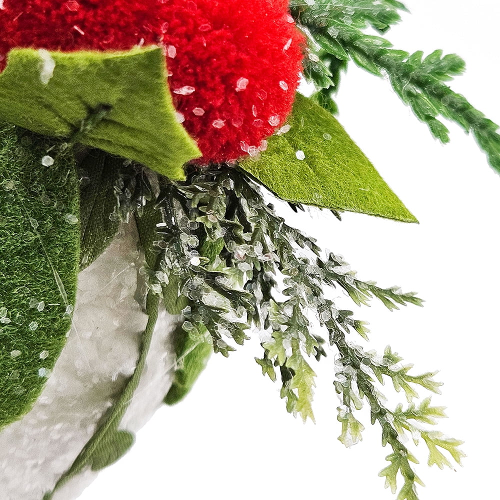 Green and White Teardrop Ornament Set Polyester Foam Tree Garland Wreath Tabletop Centerpiece Decor