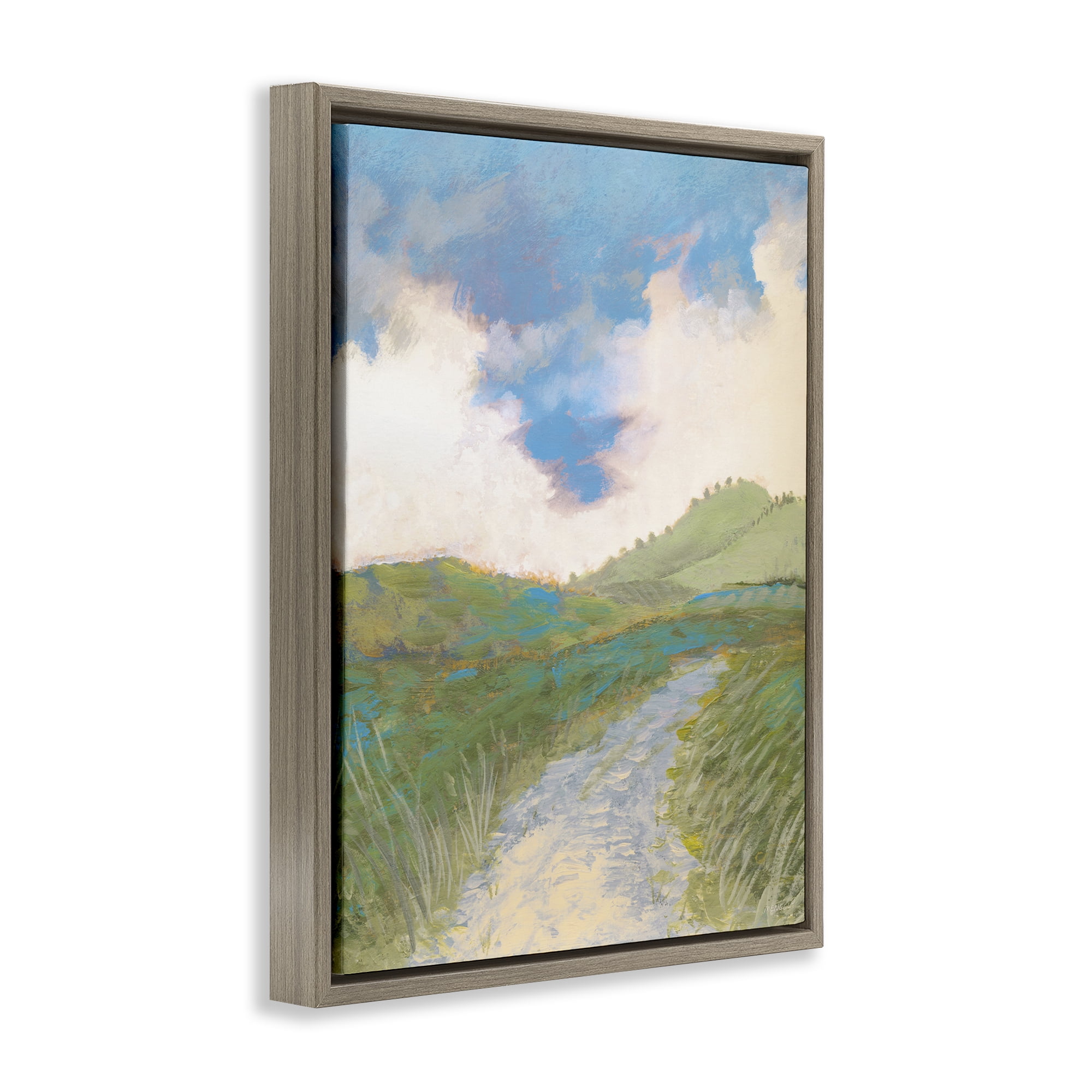 Stupell Industries Windy Path Impression Brown Framed Floater Canvas Wall Art, design by Dan Meneely