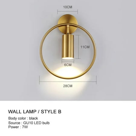 

CHNGSNG Modern LED Wall Lights Bedroom Bedside Decor GU10 Holder Angle Adjust Lamp Nordic Study Staircase Coffee Luminaire