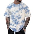 thumbnail image 2 of Mens T Shirts Casual Stylish Quarter Sleeve Big and Tall Summer Casual Tennis T Shirts Trendy Gradient Crew Neck Summer Outdoor Basic Basic Tee, 2 of 5