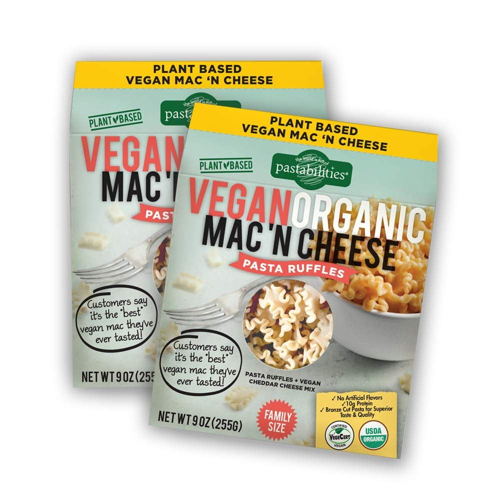 Pastabilities Vegan Organic Ruffles Mac and Cheese, Fun Pasta Shapes