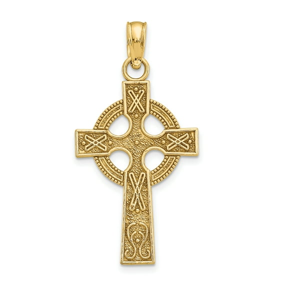 14k Celtic Cross Pendant K5047 (22mm x 13mm)