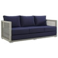 thumbnail image 7 of Modway Aura 4 Piece Outdoor Patio Wicker Rattan Set in Gray Navy by Modway, 7 of 7