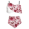 Sakmal Women Bathing Suits Red Two Piece Swimsuits High Waisted Womens