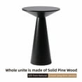 thumbnail image 6 of COZAYH Farmhouse Pedestal Small End Table Round Martini Table Wood Plant Stand Rustic Drink Table for Small Space Living Room, Bedroom, Black, 6 of 9