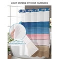 thumbnail image 4 of No Hook Cloth Fabric Shower Curtain with Snap in Liner, Pink Blue Brown Waterproof Shower Curtains Set with See Through Top Window, Farmhouse Gradient Wooden Plank Art Bath Curtains Shower 72"x84", 4 of 6