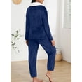 thumbnail image 4 of MINTREUS Women's Fluffy Pajamas Set Coral Fleece Pullover Pants Plush Sleepwear 2 Piece Pjs Set Warm Loungewear, 4 of 8