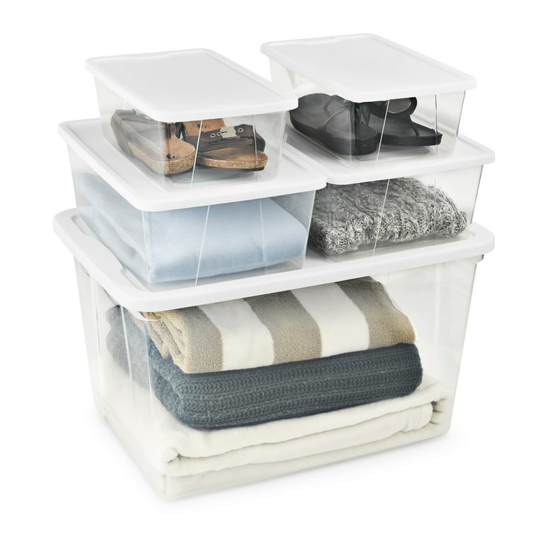 28qt Clear Under Bed Storage Box White - Room Essentials™
