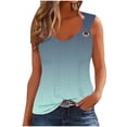 thumbnail image 2 of ALLLIST Cute Summer Tops for Women Green V-Neck Gradient Sleeveless Tank Tops Womens Tank Tops M, 2 of 4