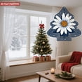 thumbnail image 4 of Stylish Metal Hanging Christmas Tree Wind Spinner - Geometric Snowflake Design with White Petals & Orange Center for Garden Decor, 4 of 7