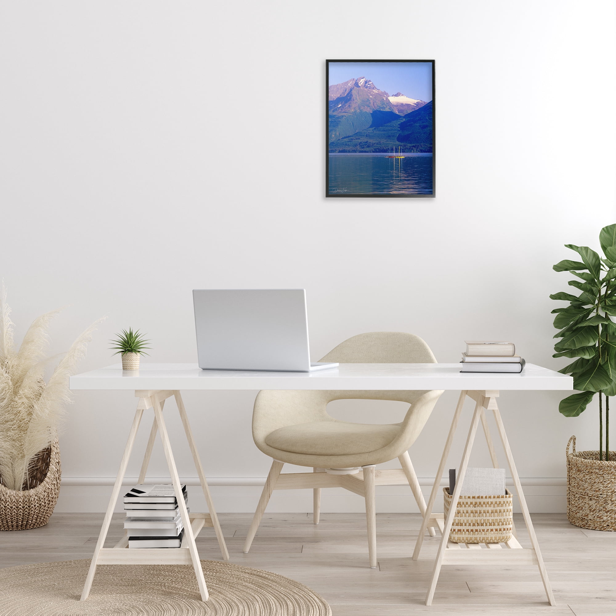 Stupell Industries Lake View Photography Landscape Photography Black Framed Art Print Wall Art, 16 x 20