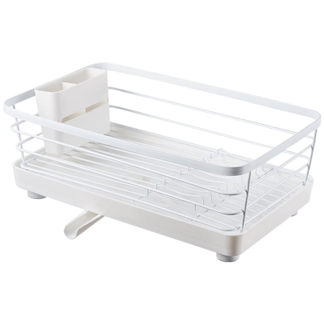 Escurridor de platos con organizador extraíble que ahorra espacio. Incluye compartimentos para palillos y cuenco. 39.5x23.5x14.5cm
