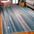thumbnail image 3 of Space Decorative Rug, Abstract Colourful Beams Backdrop White Stars Space Inspired Lines Print, Quality Carpet for Bedroom Dorm and Living Room, 6 Sizes, Purpleblue Ivory, by Ambesonne, 3 of 4