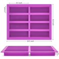 thumbnail image 2 of Moldes para barras de granola Zezzxu, silicona, 8 cavidades, paquete de 2, color morado, 2 of 7