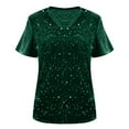 thumbnail image 5 of Craaazy Women's Round Neck Short-Sleeved Pullover Tops with Sequins Gifts, 5 of 9