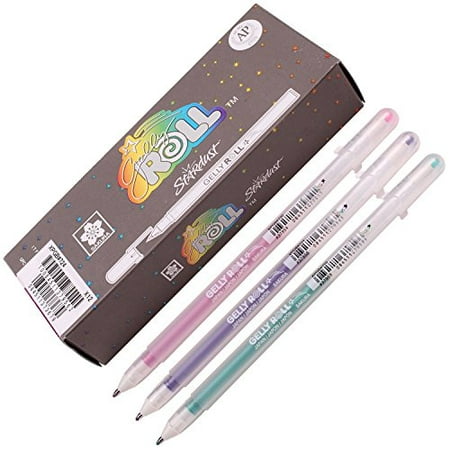 Sakura Xpgb 12-piece Gelly Roll Assorted Colors Stardust Galaxy Pen Gel Ink Bold Sparkling, Bagged Pen Set of Assorted