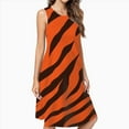 thumbnail image 2 of Wild Tiger Stripe Pattern Casual Sleeveless Loose Sundress Dress For Women Summer Dress Daily Woman, 2 of 4