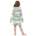 thumbnail image 4 of FORMRS Niños Bathrobe Unisex Hooded Robe Soft Plush Pajamas Sleepwear, Size 10-12T, Red Trains Pattern, 4 of 7