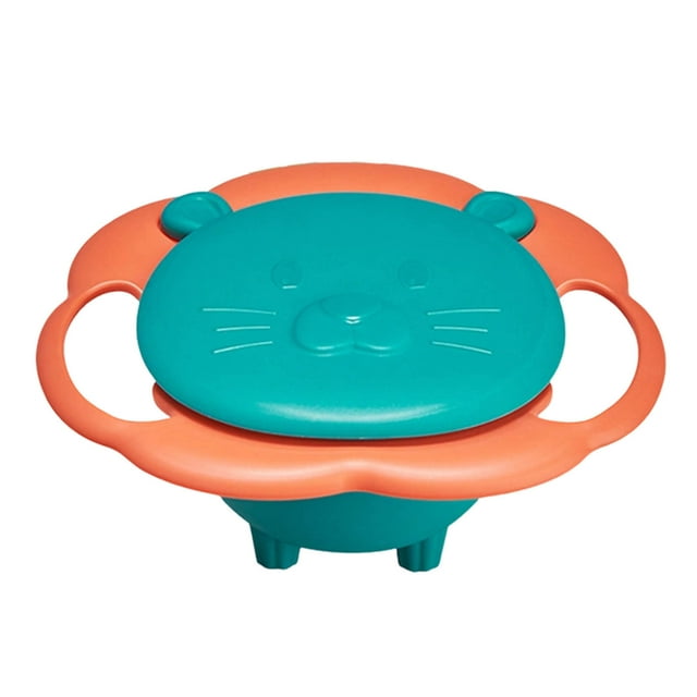 QTOCIO Bol Anti-Débordement pour Enfants avec Rotation Matériau Couvercle 360 Bol Magique Rotation 360 Degrés pour Enfants