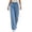 Blue, variant on Light Wash Denim Wide Leg Jeans Women Drawstring High Waist Loose Casual Daily Lightweight Jeans with Pockets Blue M