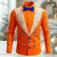 thumbnail image 2 of Mens T-Shirts Valentine's Day Print Blouses Long Sleeve Button Lapel Casual Tops for Man, 2 of 3