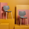 thumbnail image 2 of SAFAVIEH Couture Darnel Natural PP Solid Dining Side Chair, Grey/Natural (Set of 2), 2 of 14