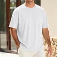 thumbnail image 2 of Mens UPF50+ Sun Protection Swim Surf Short Sleeve Athletic Shirts Rash Guard Quick Dry Performance Shirts Big and Tall Size M-4XL White, 2 of 6