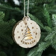 thumbnail image 4 of 2025 CISIL Round Wooden Pendant with Lights Christmas Party Decorations Creative Christmas Tree Hanging Ornaments, 4 of 6