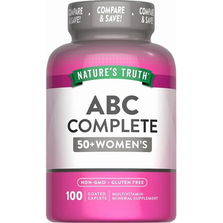 Senior ABC Complete Multivitamin For Women  Over 50 Plus | 100 Caplets | Non-GMO & Gluten Free | by Nature's Truth