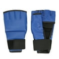 thumbnail image 1 of Guantes de boxeo de cuero PU transpirables para adultos equipo de entrenamiento de bolsa de arena de combate libre guantes azules etiqueta de letra roja, 1 of 10