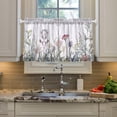 thumbnail image 5 of GZHJMY 36 Inch Length Kitchen Curtains Watercolor Wildflowers 2 Panels Half Window Sheer Curtains Rod Pocket Farmhouse Short Drapes for Bathroom Cafe Basement Home Decor, 5 of 7