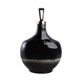 thumbnail image 6 of Elegant Rounded Bottle Form Glass Vase for Living Room Decor - Home Decor Accents with Metal Topper Detail - Decorative Glossy Flower Vase for Room, Bedroom, Office, and Table - 20", Black & Gold, 6 of 12