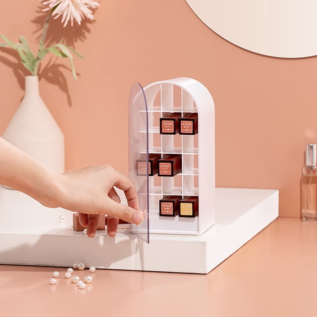 Vaidha 18 Capacity Lipstick Storage Box Desktop MakeUp Organiser Handle Design Shelf