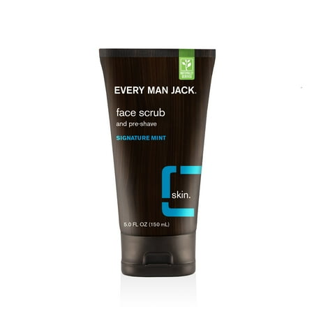 Every Man Jack Signature Mint Face Scrub and Pre-Shave for Men, Naturally Derived, 5 oz