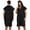 Black, variant on Fewfanhot Men’s Hooded Wearable Towel Robe, Zip‑Up Sleeveless Terry Cloth Bath Poncho, Bath Robe for Adult Men Free Size