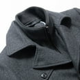 thumbnail image 2 of SWSMCLT Men's Wool Pea Coat Quilted WarmPeacoat Work Button Down Zip Up Business Casual Slim Fit Long Sleeve Winter Top High Neck Jackets Coats Grey Medium, 2 of 4