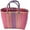 Pink, variant on Handwoven Tote Bag for Women Straw Hobo Purse PVC Summer Beach Bag Rattan Woven Cute Shopping Handbag Color Block