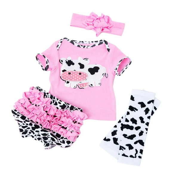 Lovely Cartoon Caw Printed Shirt Socks Underpants Headband Suit for 22-23inch Reborn Baby Newborn Girl Dolls Clothes
