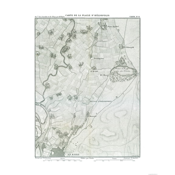 Historic Map - Heliopolis Egypt - Thiers 1866 - Vintage Wall Art