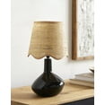 thumbnail image 4 of Livabliss Aviara Rustic Accent Table Lamp, 15-inch, Black with Wheat Scalloped Shade, 4 of 5