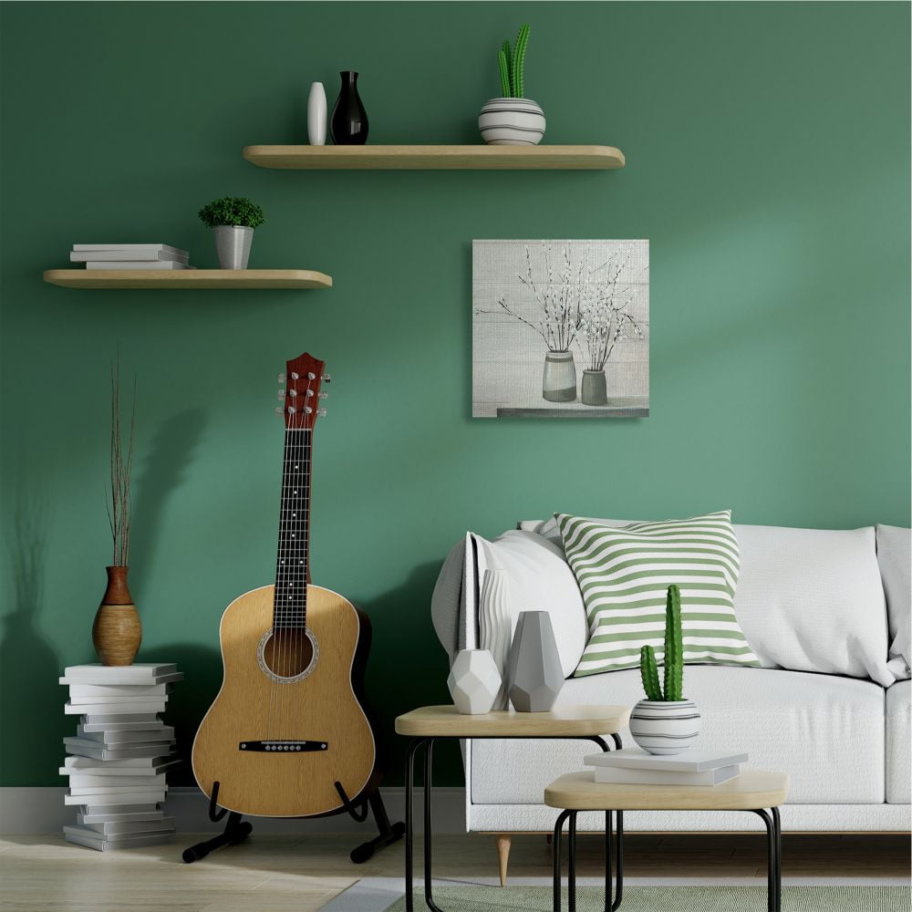 Stupell Industries Willow Flower Still Life Neutral Grey Painting Canvas Wall Art by Julia Purinton