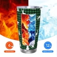 thumbnail image 6 of Lsque Christmas tree green plaid Pattern 20oz Car Cup with Lid and Straw, Insulated Coffee Cup with Straw Topper, Spill Proof Travel Coffee Mug, Stainless Steel Tumble-Straw Two-piece Set, 6 of 8