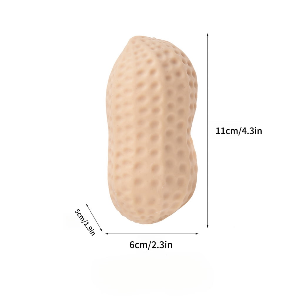 Realistic Peanut Squishy Stress Reliever, Flour Filled Decompression Ball, Soft Sensory Squeeze Pal for Anxiety Relief