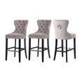 thumbnail image 5 of WestinTrends Wordford 29" Tufted Velvet Bar Stool, Black/ Gray, 5 of 5